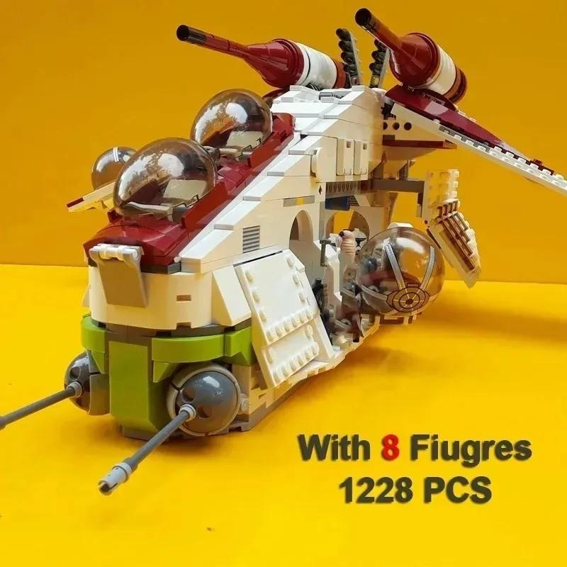 1228 Pieces New Arrival Space Battle Series Republic Ship DIY Decoration Building Blocks Collectible Toy for Kids Birthday Gift