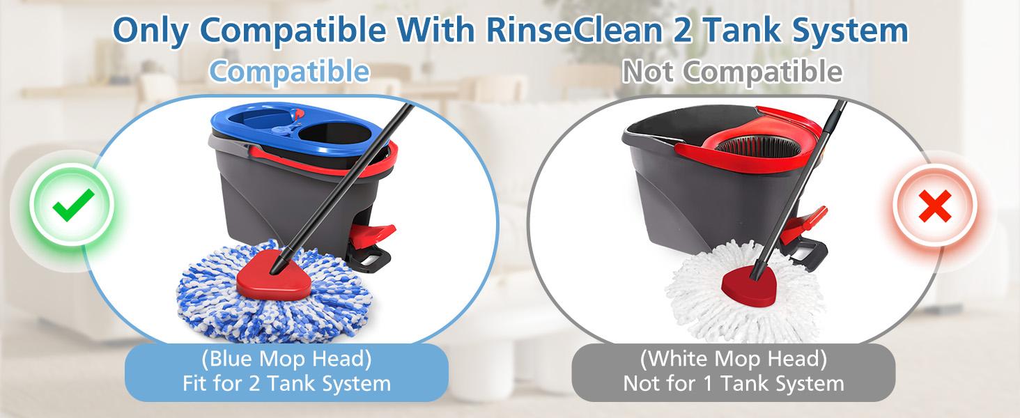 Removable Head Microfiber Mop Pads with Brush - Topwire Spin Mop Replacements, Machine Washable Accessory for Ocedar RinseClean 2-Tank System, Kitchen & Hard Surface Cleaning, Removable Head Mops Scrubber summerwins