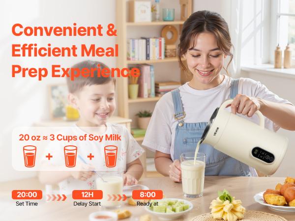 6-in-1 Nut Milk Maker, 20 oz Soy Milk Maker Machine with 6 Blades, for Homemade Oat, Nut, Soy, Juice, Plant-Based and Non Dairy Beverages with High-Temp Self-Cleaning, Boil Water, 12-Hour Delay 6-in-1 Nut Milk Maker, 20 oz Soy Milk Maker Machine with 6 Blades, for Homemade Oat, Nut, Soy, Juice, Plant-Based and Non Dairy Beverages with High-Temp Self-Cleaning, Boil Water, 12-Hour Delay