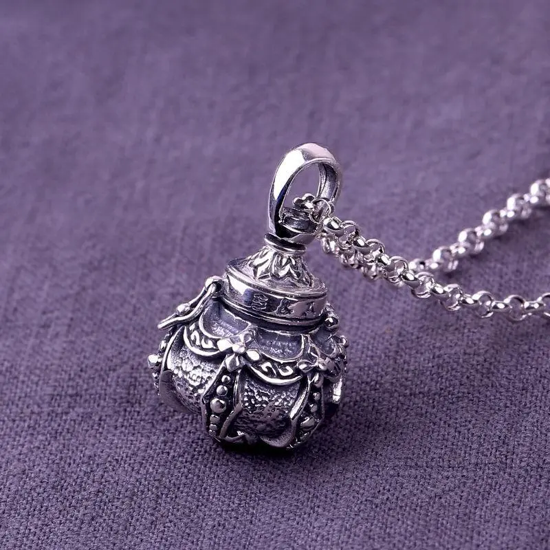 Retro Alchemy Furnace Alloy Pendant Necklace, Unisex Ethnic Style Lucky Wealth Chain Jewelry, All-Seasons Casual Costume Accessory for Gazang Bottle Opening