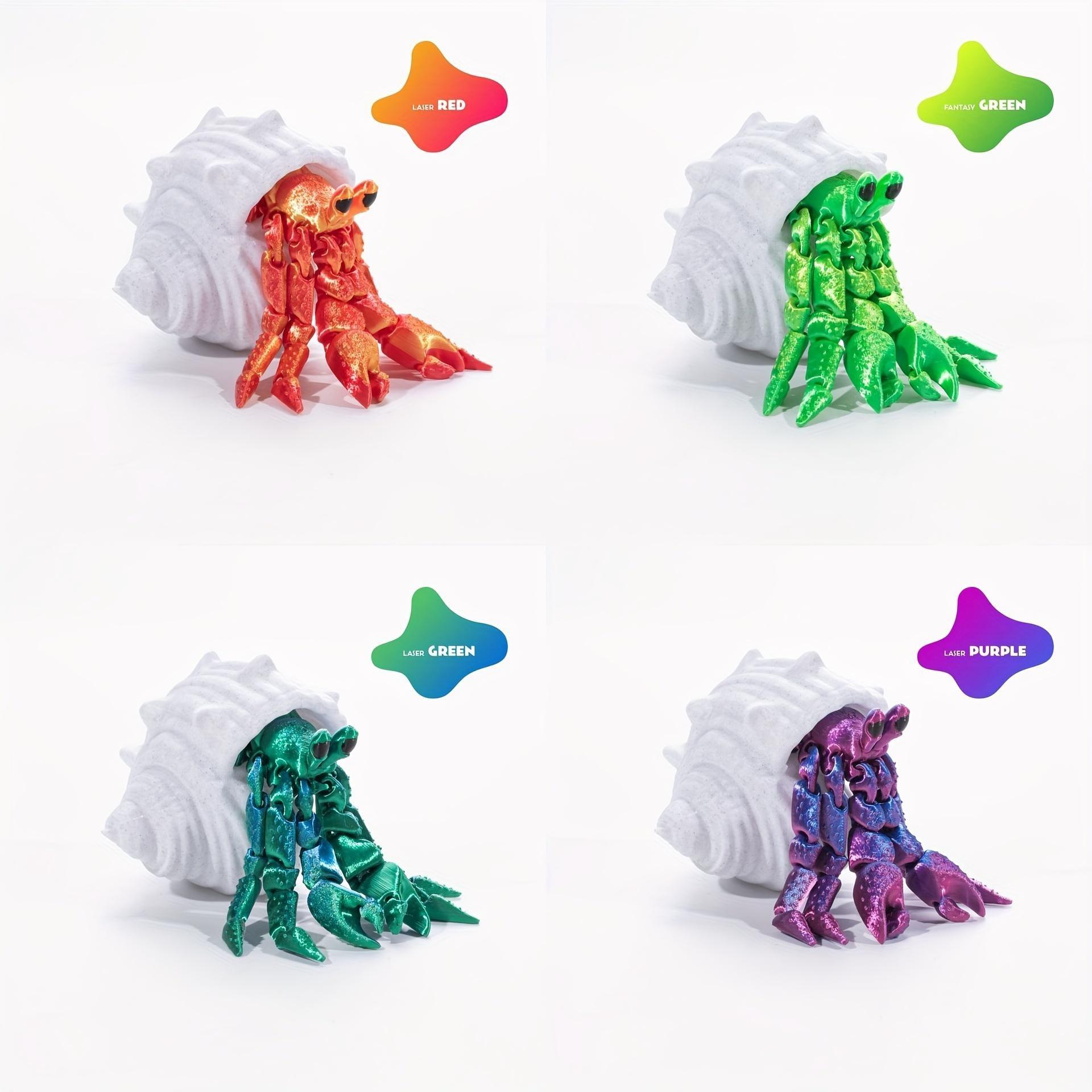 3D Printed Hermit Crab Cute Toy, Separable Crab Shell Creative Miniature, 3D Model Decorative Item, Unique Gift Idea