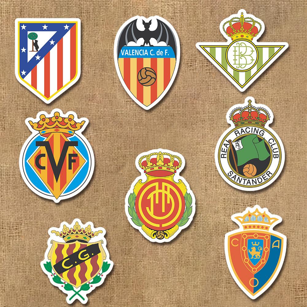 60 Sheets Football Team Logo Stickers, Sports Soccer Club Decals for Phone Case Laptop Water Bottle Decor