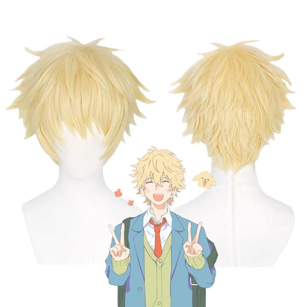 Anime Skip and Loafer Mitsumi Iwakura-Shima Sousuke Cosplay Costume - Unisex Blue Polyester School Uniform with Costume Wigs 1, Do Not Bleach, Hand Wash Only, Hang Dry for Cosplay Party, Halloween, Only Wigs 1, Holiday