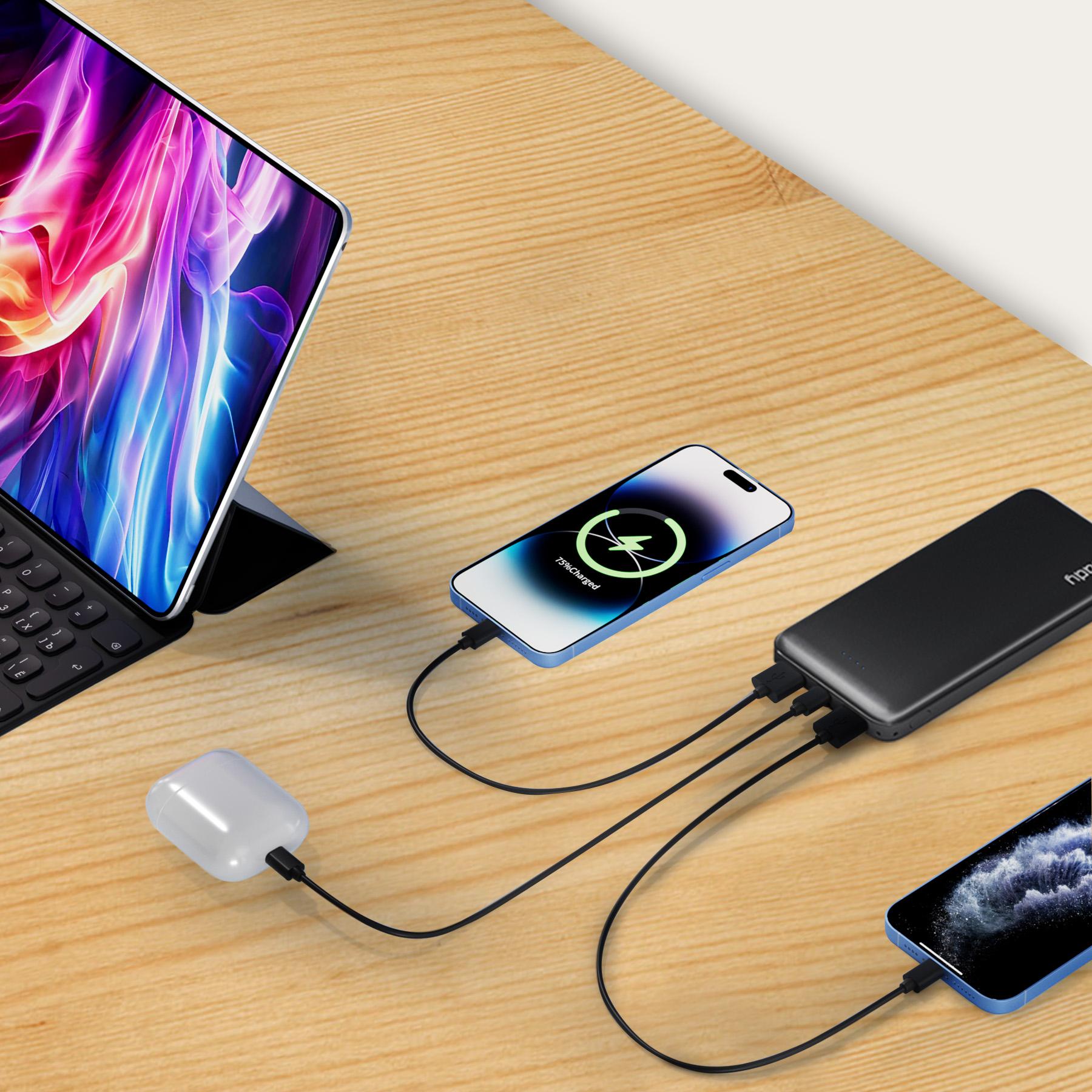 Miady 2-Pack 10000mAh Dual USB Portable Charger, USB-C Fast Charging Power Bank, Backup Charger for iPhone 15/14/13, Galaxy S23/22, Pixel and etc