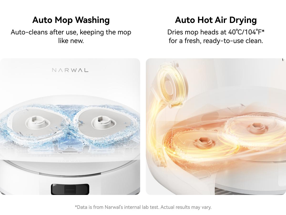 NARWAL Freo Pro Robot Vacuum and Mop Combo, Tangle Free Robot Mop, 8500Pa Powerful Suction, Self-Emptying, Auto Mop Washing, Auto Drying, Obstacle Avoidance, Ideal for Pet Hair and Hard Floor