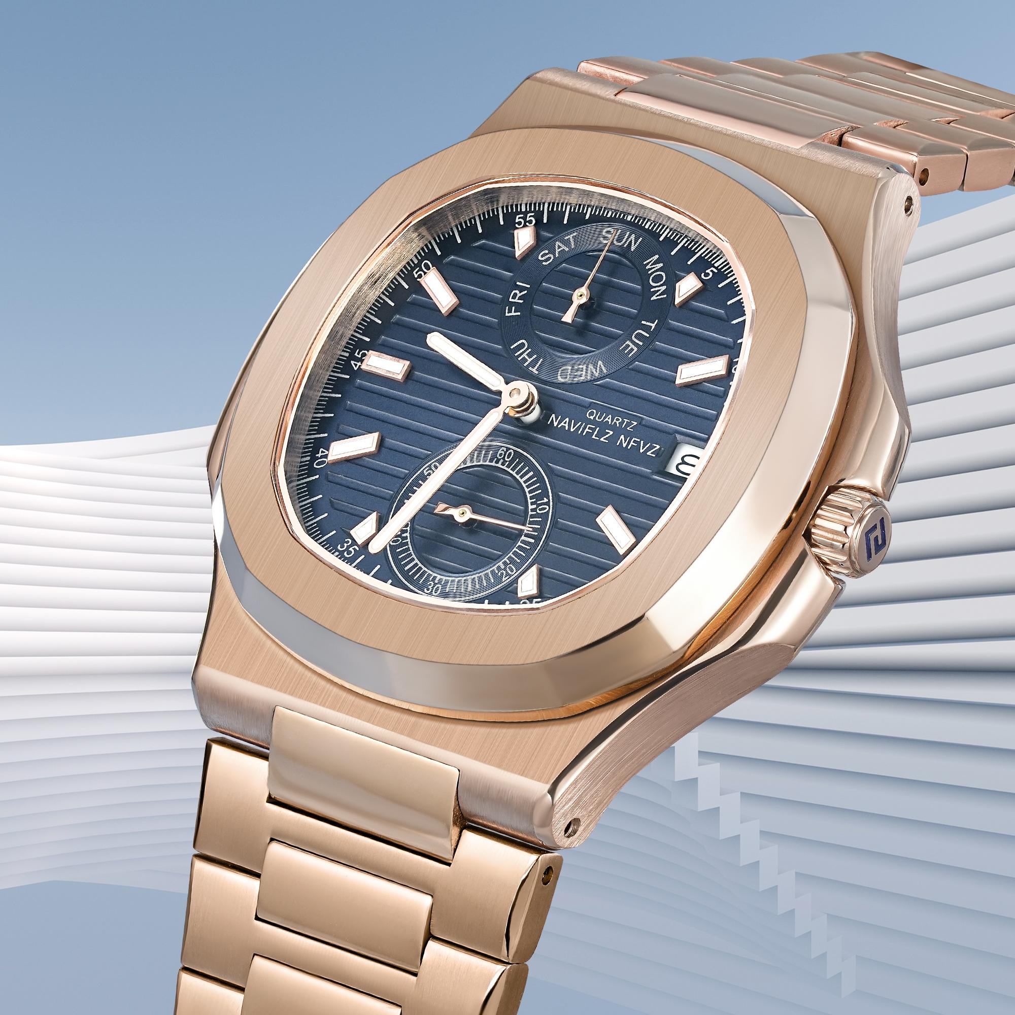 NAVIFLZ NFVZ  Luxury Men Wristwatch Business Waterproof Luminous Date Man Watch Stainless Steel Men's Quartz Watches Relogio Masculino