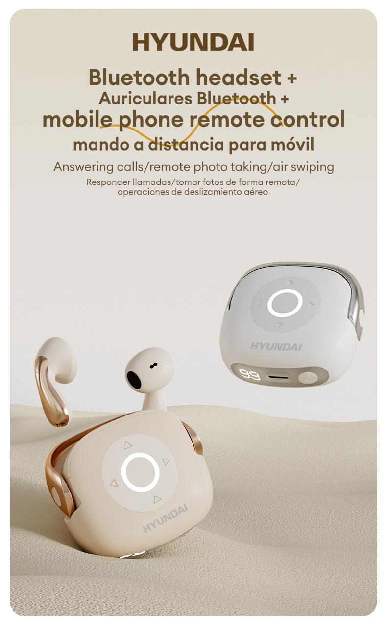 HYUNDAI SU6 TWS Bluetooth Remote Control Earbuds for Short Videos Viewing & Camera Remote HIFI Stereo Audio Headphones Compatible with Various System Electronic Headset