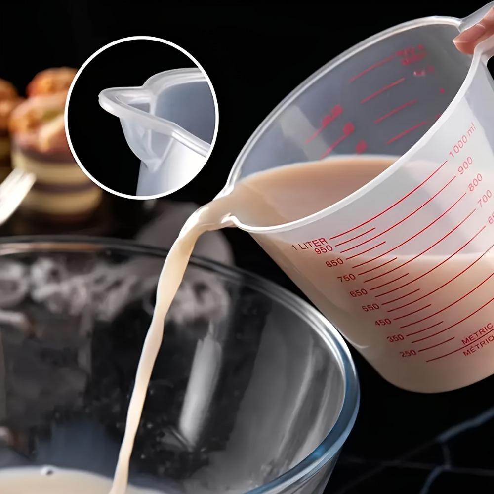 Plastic Measuring Cups with Spoons, Stackable Design, Precise Measurement for Cooking & Baking, Easy Pouring System
