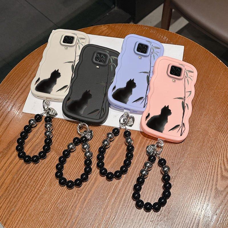 1 Piece Kitten and Bamboo Stylish Suitable For Redmi Note 9 Pro Max Phone Case Cover With Flexible Finish Featuring Anti-Scratch And Lanyard For Fitness