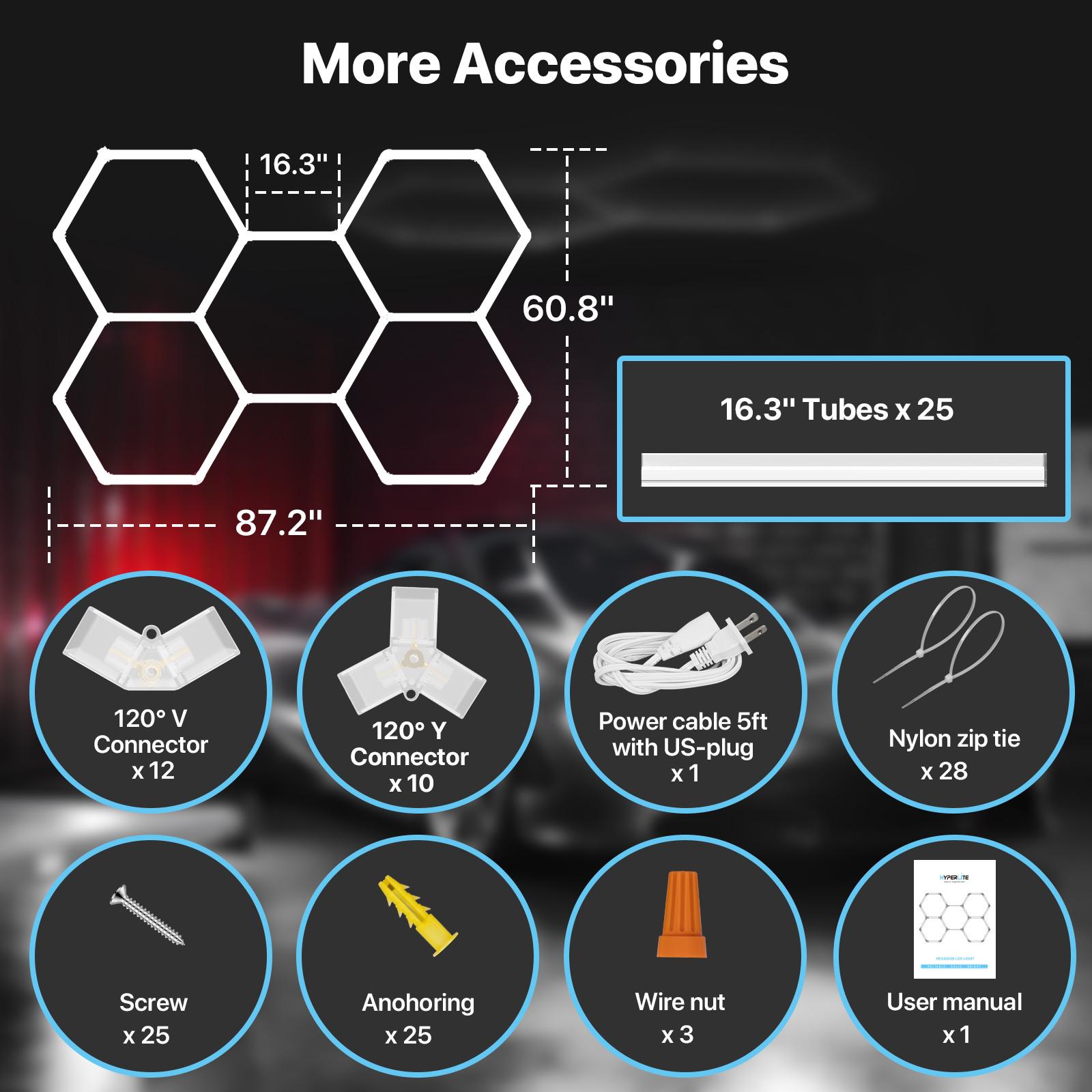 HYPERLITE 2025 New DIY Plug-in Hexagonal Ceiling Light, Honeycomb Ceiling Light, Ultra Bright , Hexagonal Garage Light suitable for garages, supermarkets, shopping malls, car shows, basements, ideal for Led Backlit Led Lighting,memorialday summervibes HYPERLITE 2025 New DIY Plug-in Hexagonal Ceiling Light, Honeycomb Ceiling Light, Ultra Bright , Hexagonal Garage Light suitable for garages, supermarkets, shopping malls, car shows, basements, ideal for Led Backlit Led Lighting,memorialday summervibes