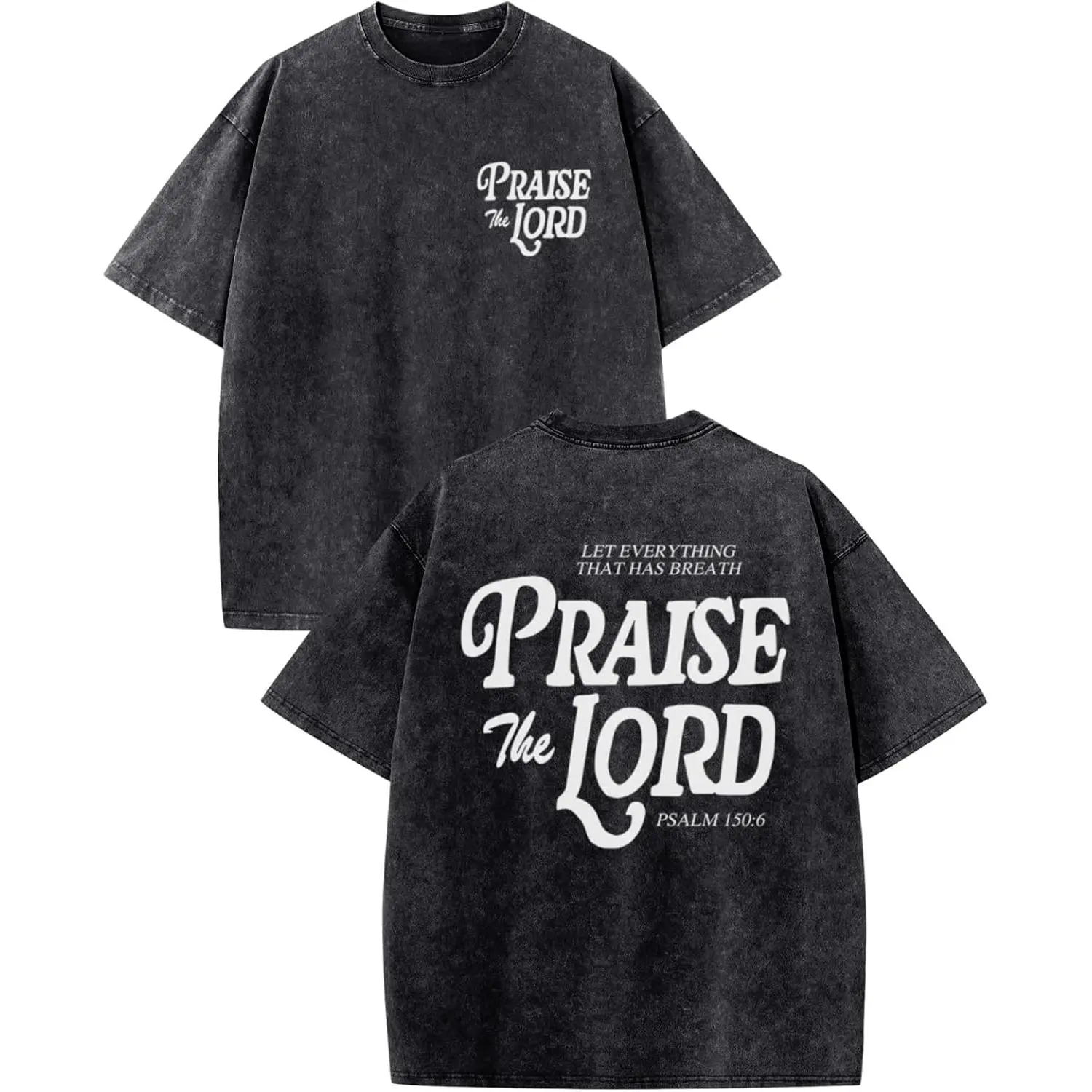 Christian Jesus Shirts for Men Religious Praise The Lord Bible Verse Shirt Oversized Graphic Tees Acid Wash Tshirt