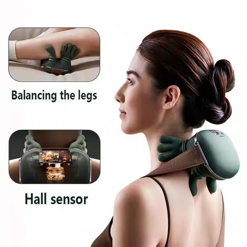 Multifunctional Realistic Hand Five-Finger Shoulder Neck Massager, Electric Massage, Neck Shoulder Relaxer, Wireless Portable Design, USB Charging, Christmas Gift