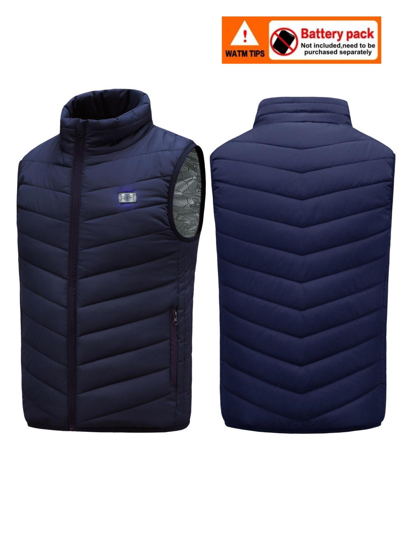 Men's Heated Vest One-Button Fast Heating Three-Temperature Control Instant Warmth Outdoor Winter Sleeveless Cotton Back Vest