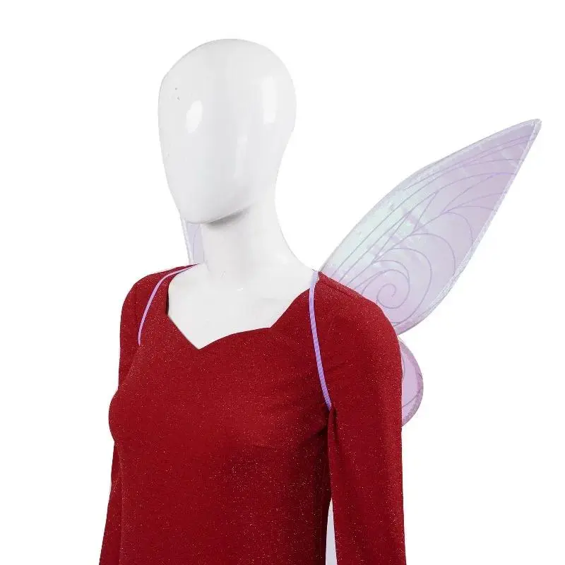 Movie Shrek Fairy Godmother Cosplay Costume Women God Mother Red Dress Wings Glasses Magic Stick Full Set Party Outfit for Women