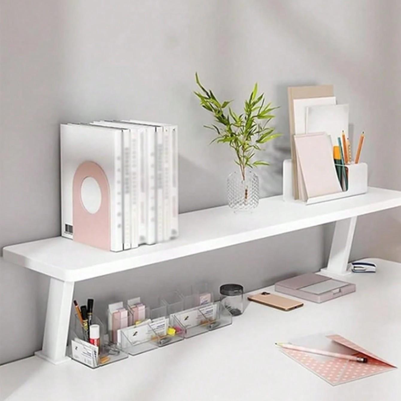 Desktop Storage Rack for Study and Work, Height Adjustable Bookshelf Organizer, Home Office Solution for Students and Writers