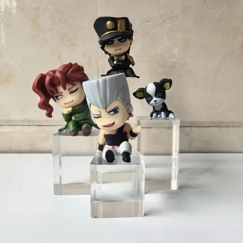 2026 hot item 4pcs/Set Jojo Stardust Crusaders Shoulder Sleeping Figures Big Head Chibi Jotaro Kakyoin Polnareff Iggy Anime Gashapon Toy Gifts Popular toys