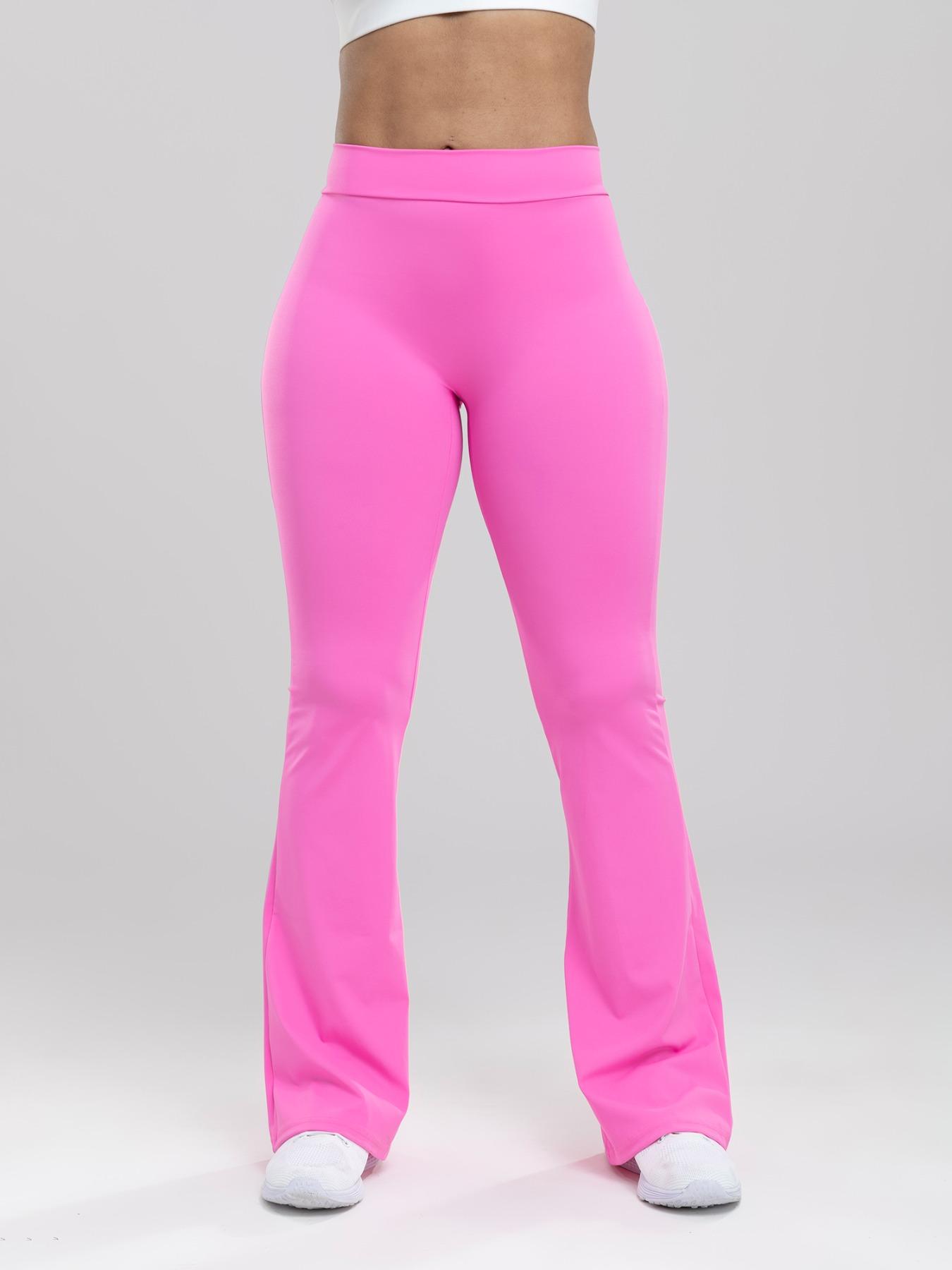 New Women's Fall Ruched Sports Flare Pants Set, High Elasticity Yoga Leggings, Slim-Fit Woven Fabric, All Seasons Wear