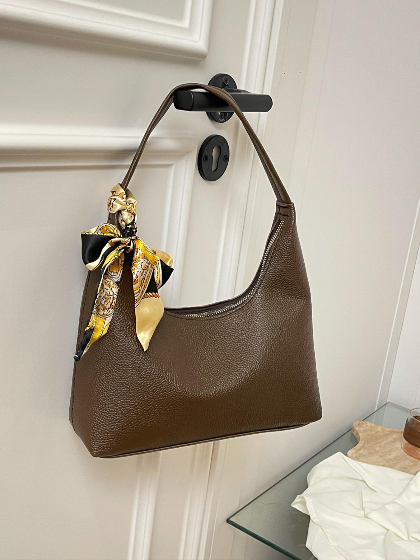 Fashion Retro Crossbody Shoulder Bag for Women, Stylish Compact Design with Scarf Detail, Perfect for Daily Use & Special Occasions, Embellished Shoulder Bag