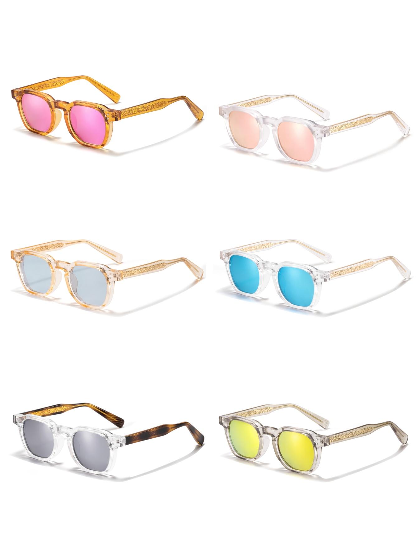 Unisex Vintage Tinted Lens Modern Sunglasses, Trendy Casual Sunglasses for Travel Use, Fashion Accessories