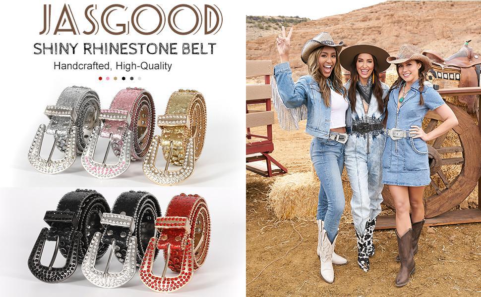 JASGOOD Women Men Rhinestones Belt,Bling Western Cowgirl Cowboy Studded Leather Belt Diamond Waist Belt for Jeans Pants dealsforyoudays JASGOOD Women Men Rhinestones Belt,Bling Western Cowgirl Cowboy Studded Leather Belt Diamond Waist Belt for Jeans Pants dealsforyoudays