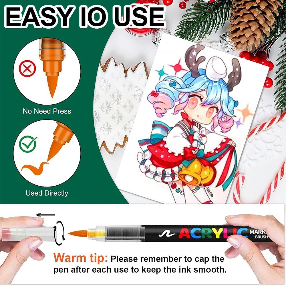 48/36 Color Watercolor Marker Set with Soft Tip, Liquid Acrylic Paint Markers for DIY Art and Graffiti, Water-Based Sketch Pens for Creative Painting, DIY Painting Supplies