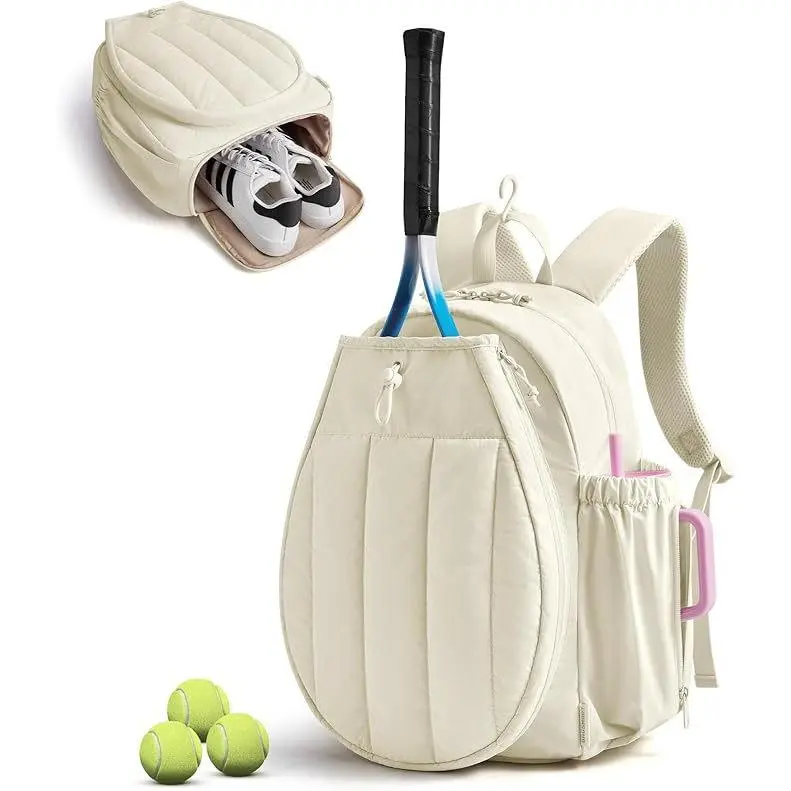 Plain Tennis Backpack, Badminton Racket Bag, Large Capacity Outdoor Backpack for Men and Women