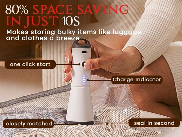 VACBIRD [2026 Upgraded] X7 Cordless Travel Vacuum Bag Set Vacuum Bags for Travel with Rechargeable air Pump, 15 Pack Carry-on Size Compression Packing Bags for Luggage and Suitcase, Space Saver for Clothes and Clothing Travel Zipper Pouches