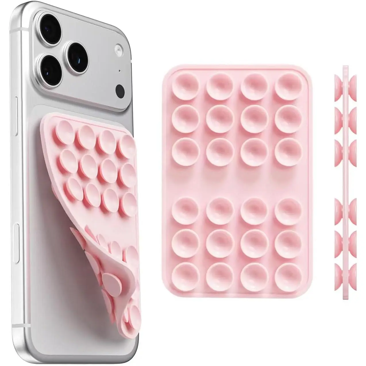 Upgraded Double Sided  Suction Cup Phone Case Mount, Sticky Phone Grip Holder for Hands-Free Selfes & Videos,   Phone Suction Grip for  & Android, Light