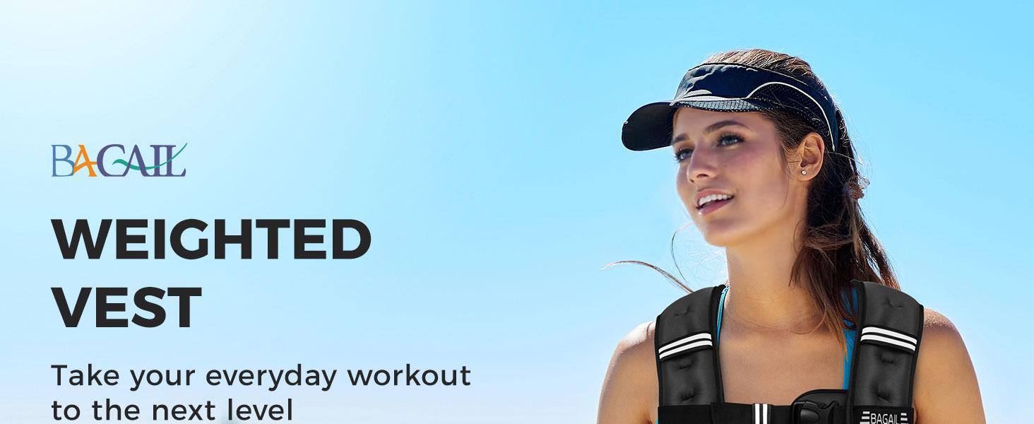 【SpringStatements】BAGAIL Weighted Vest, 5lbs/8lbs/10lbs/12lbs/15lbs/20lbs/25lbs/30lbs Weight Vest with Detachable Phone Pouch, Rucking Vest for Women, Men, Walking, Training, Running