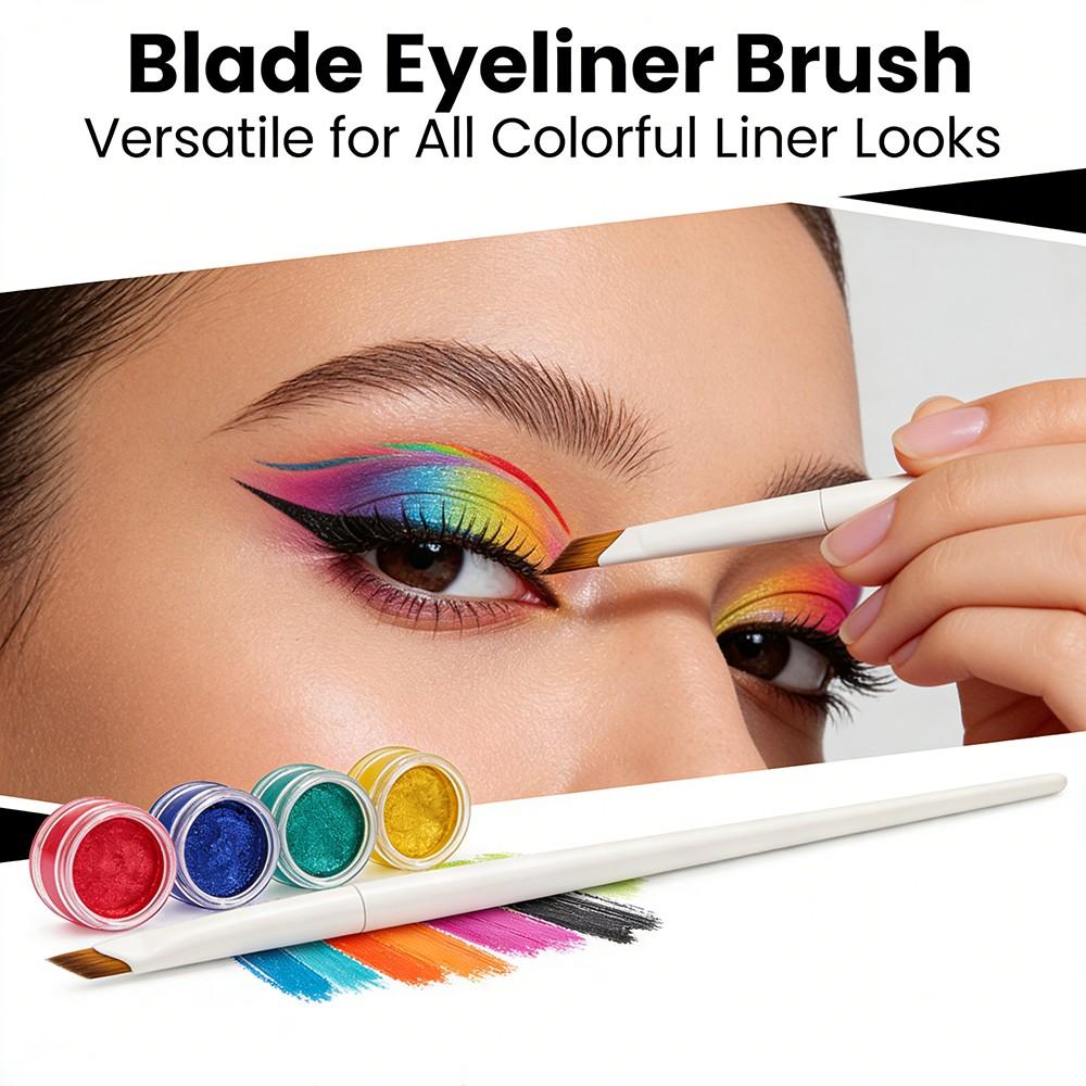Upgrade Blade Eyeliner Brush, Ultra Thin Fine Angle Flat Eyebrow Brush, Under Eye Makeup Brushes, Precise Detail Brush