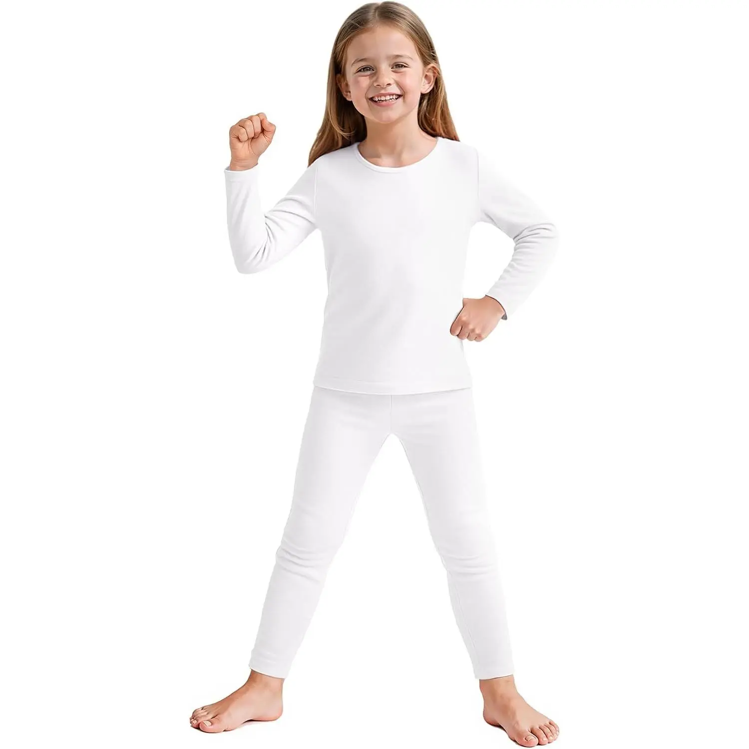 Girls Thermal Underwear Set Kids Thermals Top and Bottom Set Base Layer for Cold weather/skiing