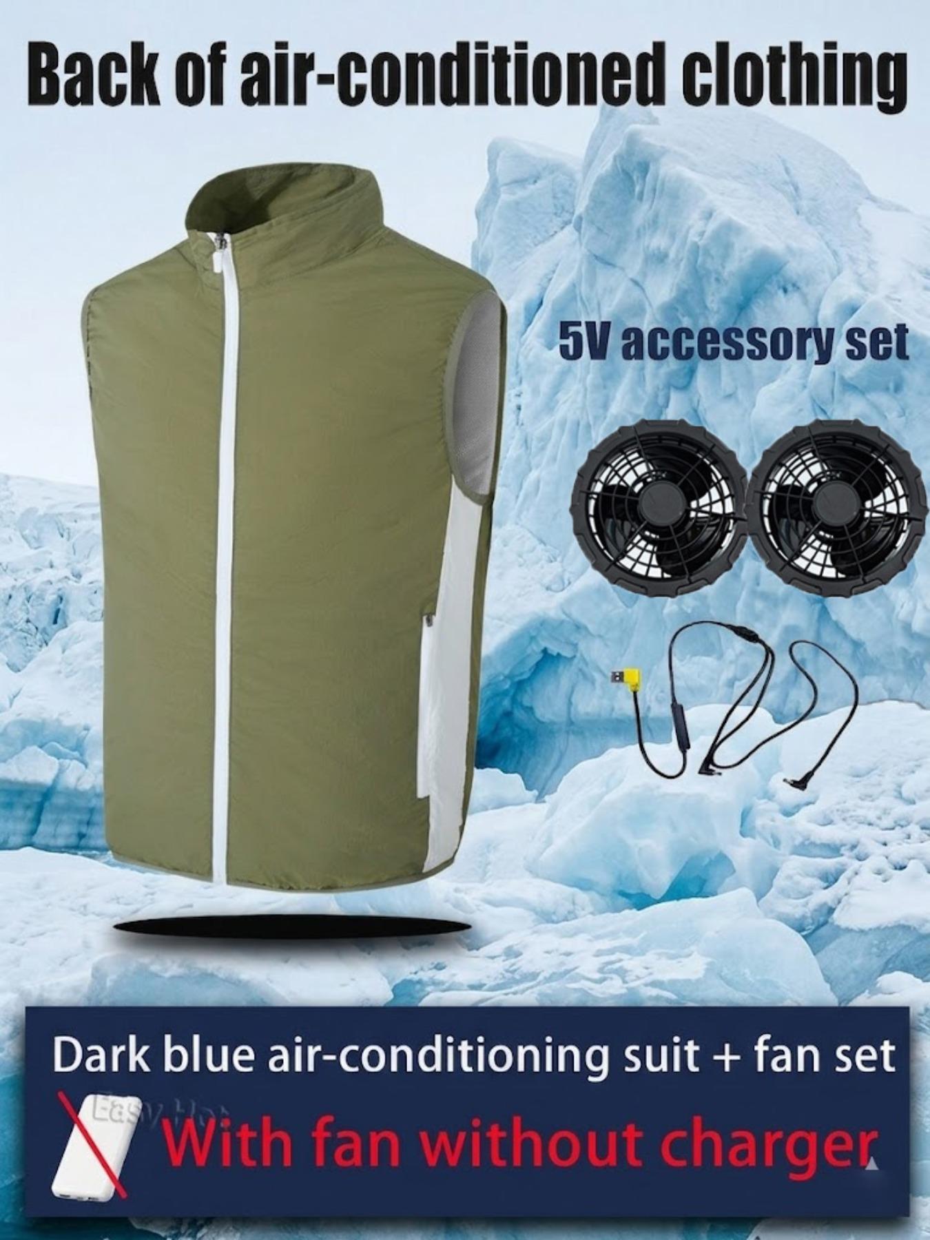 2 Fan Sleeveless Cooling Vest, Air Conditioning Workwear, USB Cool Vest, Outdoor Cooling Gear, Lightweight Breathable