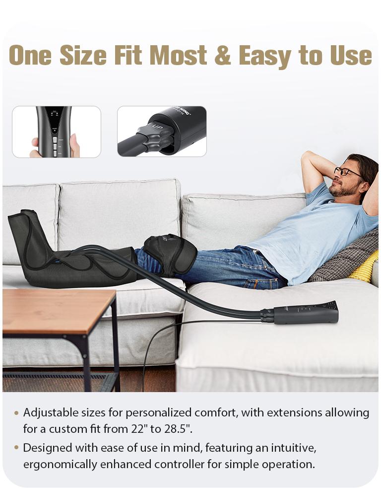 【FIT KING】Foot and Leg Massager with Knee Heating for Enhanced Comfort - Includes Handheld Controller leg massager with knee relaxation Massaging Device for gift Black Friday