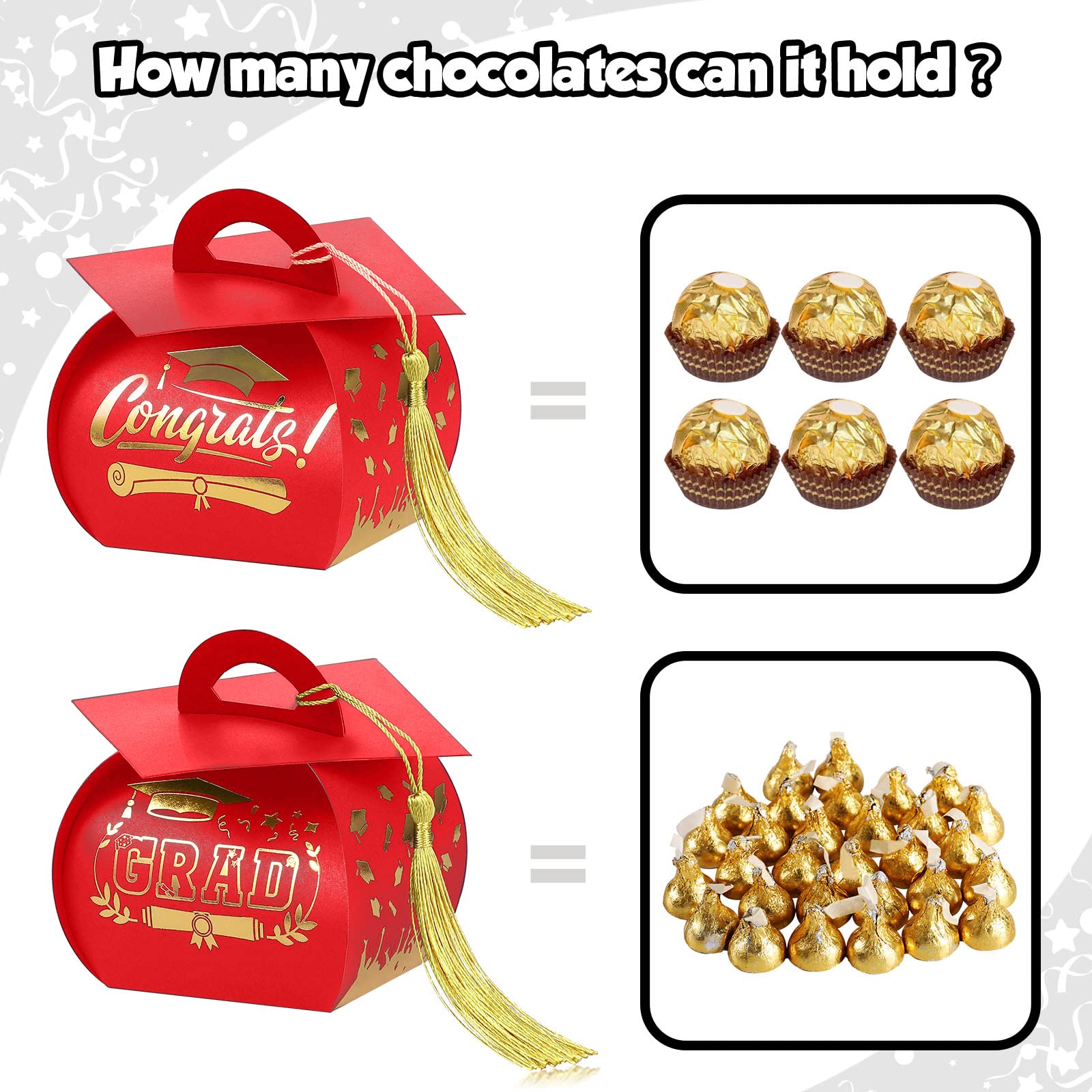 30 Pcs Graduation Cap Gift Boxes Graduation Party Favors Graduation Gifts Class of 2026 Candy Box with Tassel Table Centerpieces Graduation Decoration Treat Candy Boxes for Grad Party Supplies