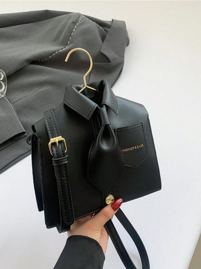 Women’s Collapsible Collar Solid Color Faux Leather Crossbody Bag, Magnetic Closure Polyester Lined Phone Purse With Edged Paint Detail, Chic Minimalist Accessory for Daily Carry And Holiday Gift Gifting