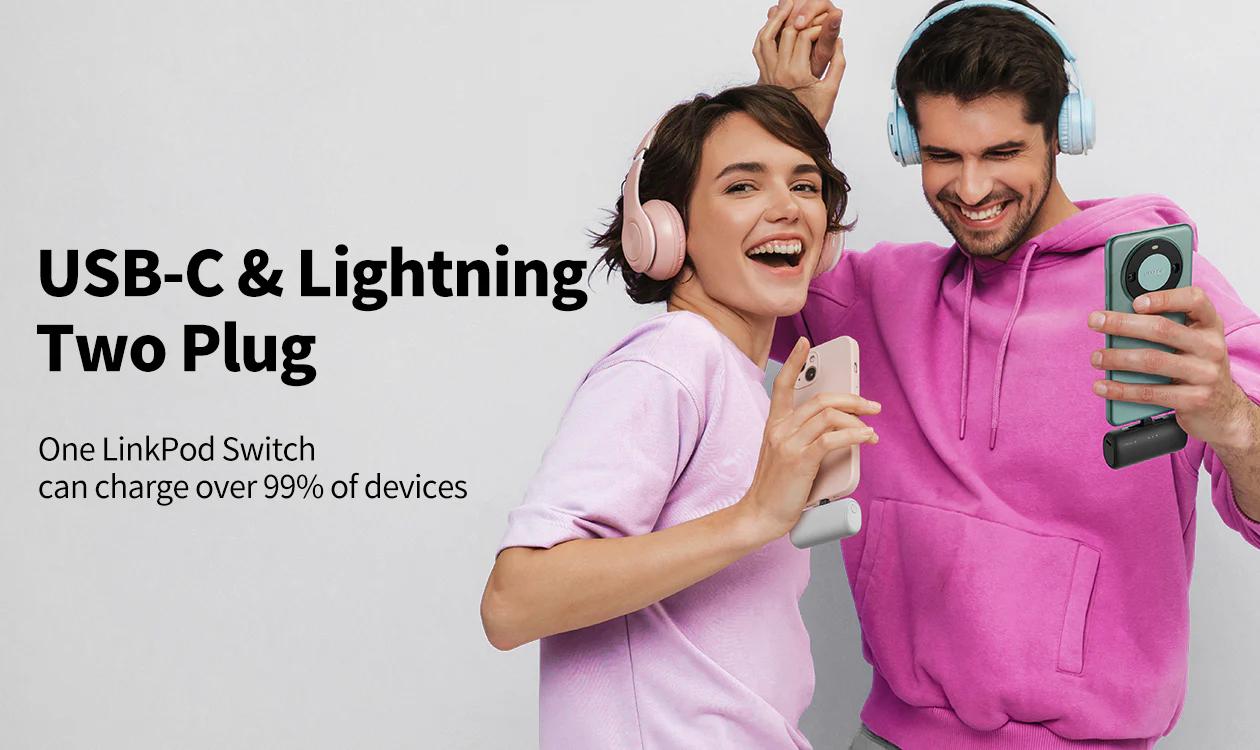 iWALK 5000mAh 2-in-1 USB-C&Lightning Portable Charger Switchable Plug Compact Fast Charging Powerbank for iPhone Samsung Android Adaptive Charging 15W Fast Charge 9 Layers Safety Protection - Chargeable, Smartphone iWALK 5000mAh 2-in-1 USB-C&Lightning Portable Charger Switchable Plug Compact Fast Charging Powerbank for iPhone Samsung Android Adaptive Charging 15W Fast Charge 9 Layers Safety Protection - Chargeable, Smartphone