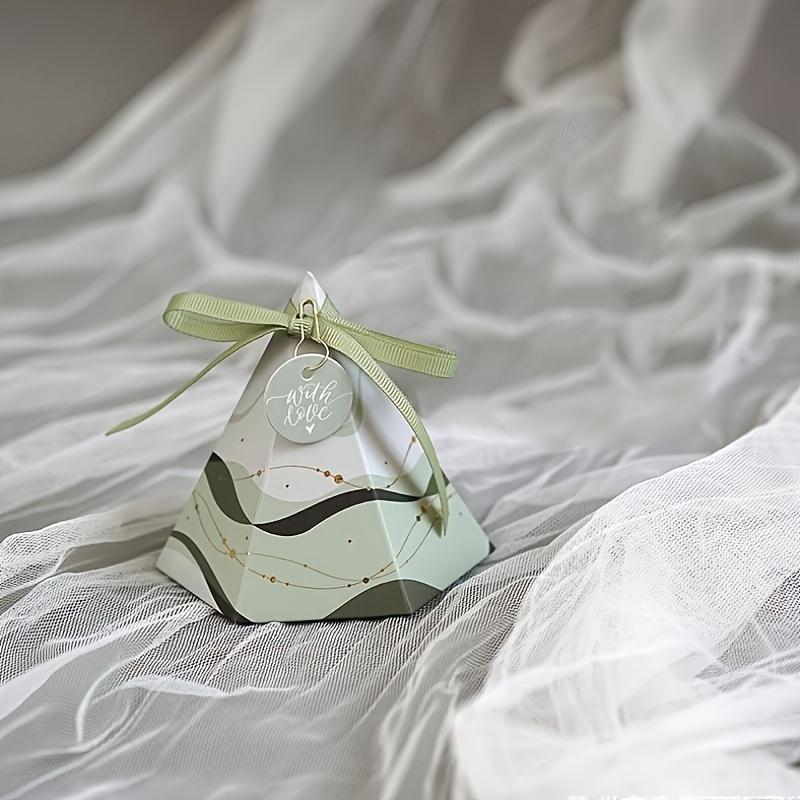 Gift for Her/Him 12pcs/24pcs Colored Line Cone Paper Box Engagement Gift Packaging Box with Thank You Card White/Blue/Pink/Green Optional Birthday Party Favors