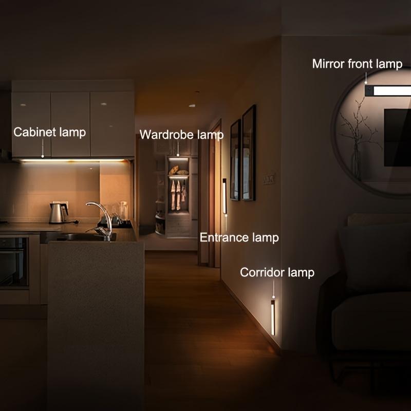 【TikTok Top Seller】LED Motion Sensor Cabinet Light for Fall, Under Cabinet Closet Light, Waterproof LED Strip Light for Kitchen, Bathroom, Closet, Hallway, Stairway & Garage, Wall Mounted LED Lights for Home, LED Lights Bedroom, Summer Essentials