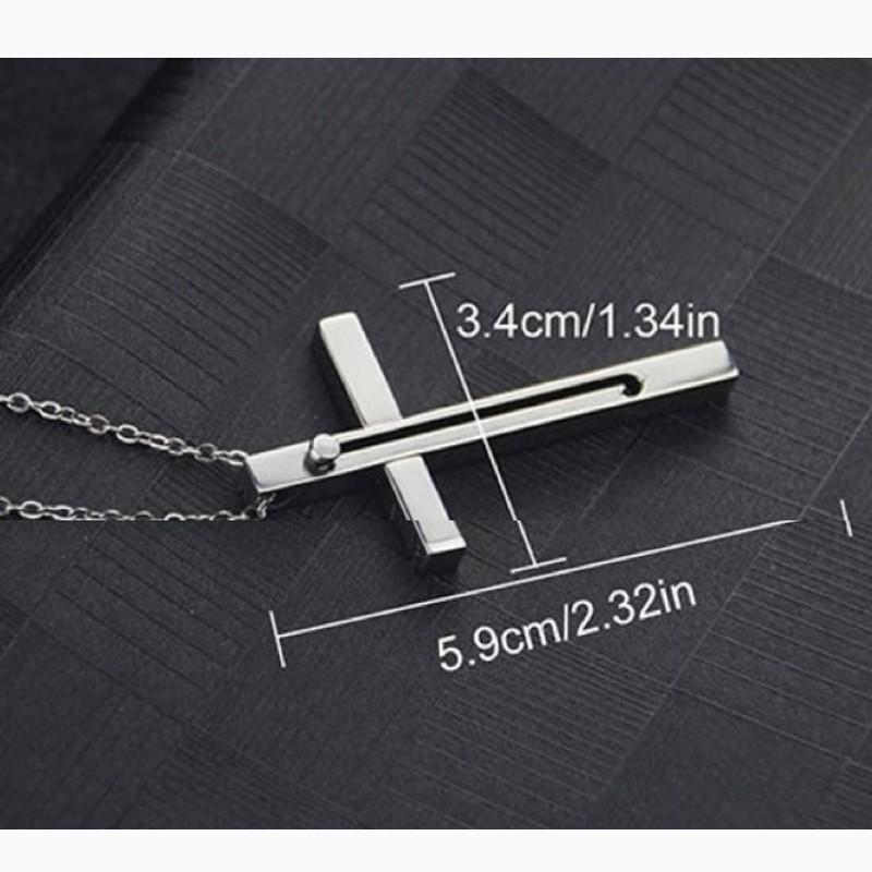 Hidden Self-Defense Cross Necklace, Push-Pull Spring Mechanism, Single Hand Quick Deployment, Airline Safety Jewelry