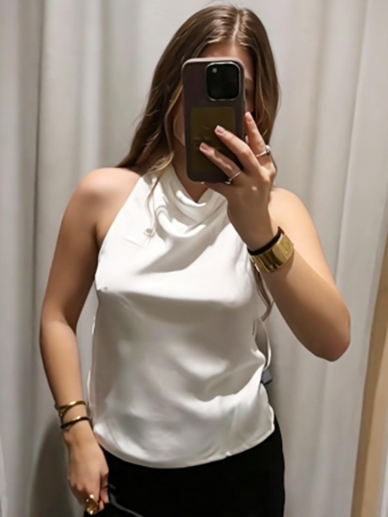 Women's Satin Halter Tops Halter Neck Y2K Sexy Corset Crop Tanks & Camis Backless Camisole Summer 2026 Ladies Fashion Backless Sleeveless Tank Tops Black White Orange Pink Yellow Brown Purple Green Top Elegant Evening Party Prom Top Women Solid Tank Top