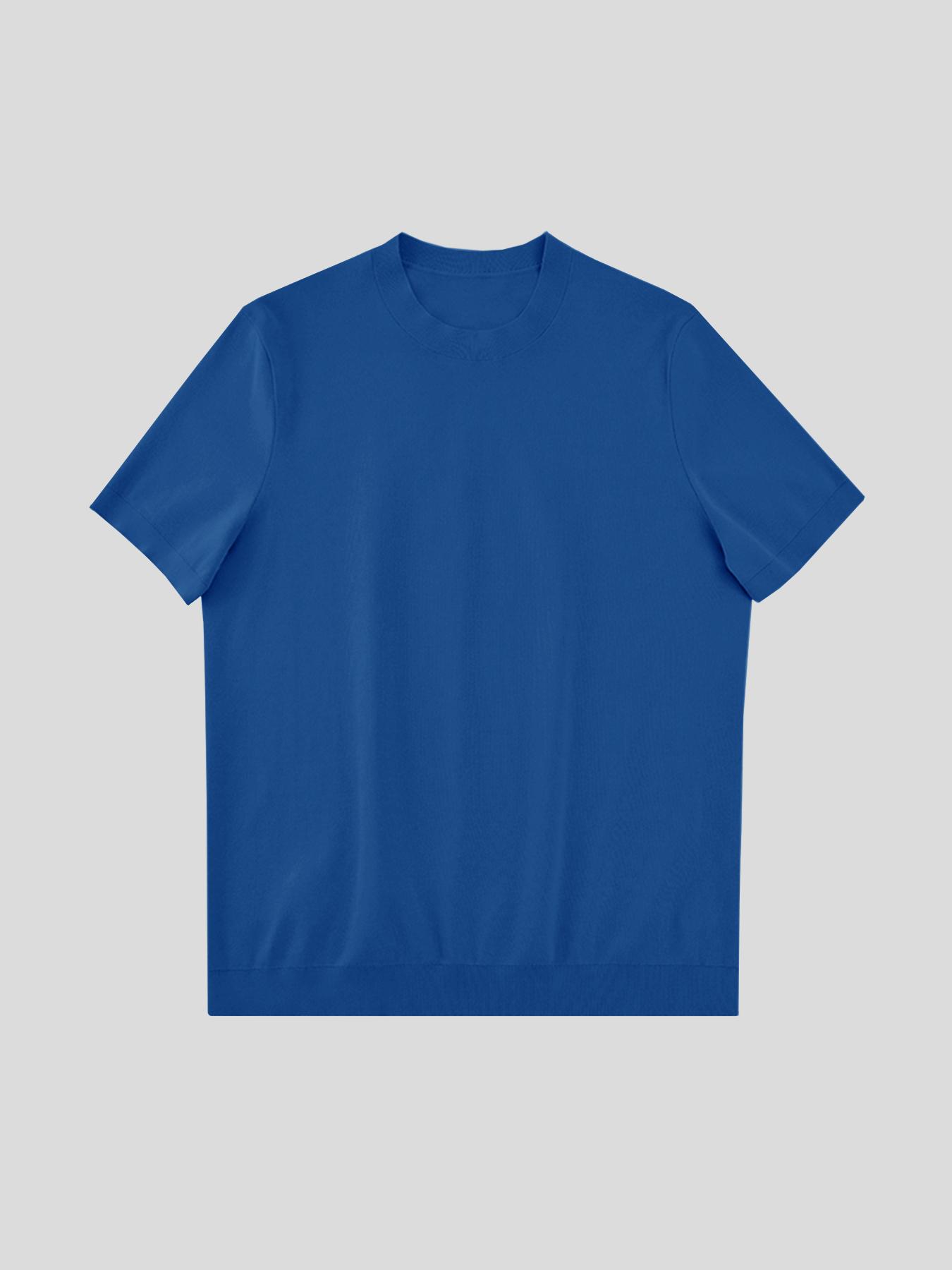 Fioboc Men's Crewneck Knitted T-Shirt Top for Father's Day, Christmas Gifts and Daily Casual, Comfortable, Breathable and Skin-Friendly