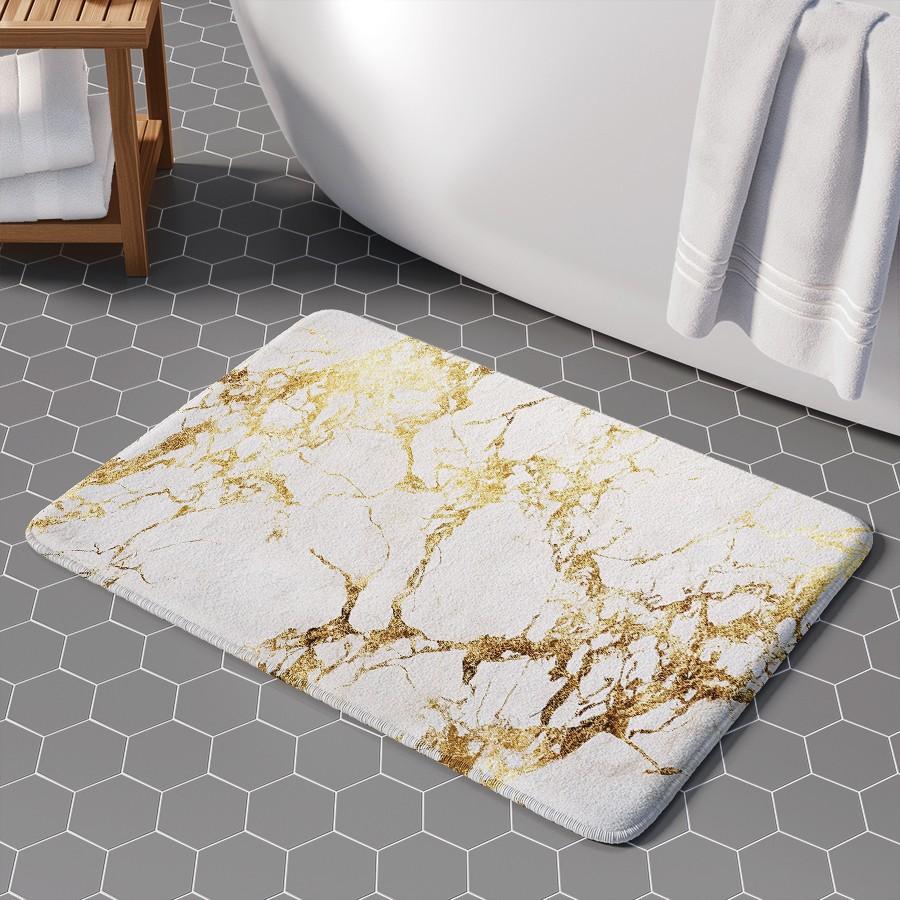 [Popular Choice]1 piece, bathroom decoration, bathroom floor mat, bathroom anti-slip mat, kitchen floor mat, bathroom set, home decoration, marble floor mat, luxurious and simple theme decoration.
