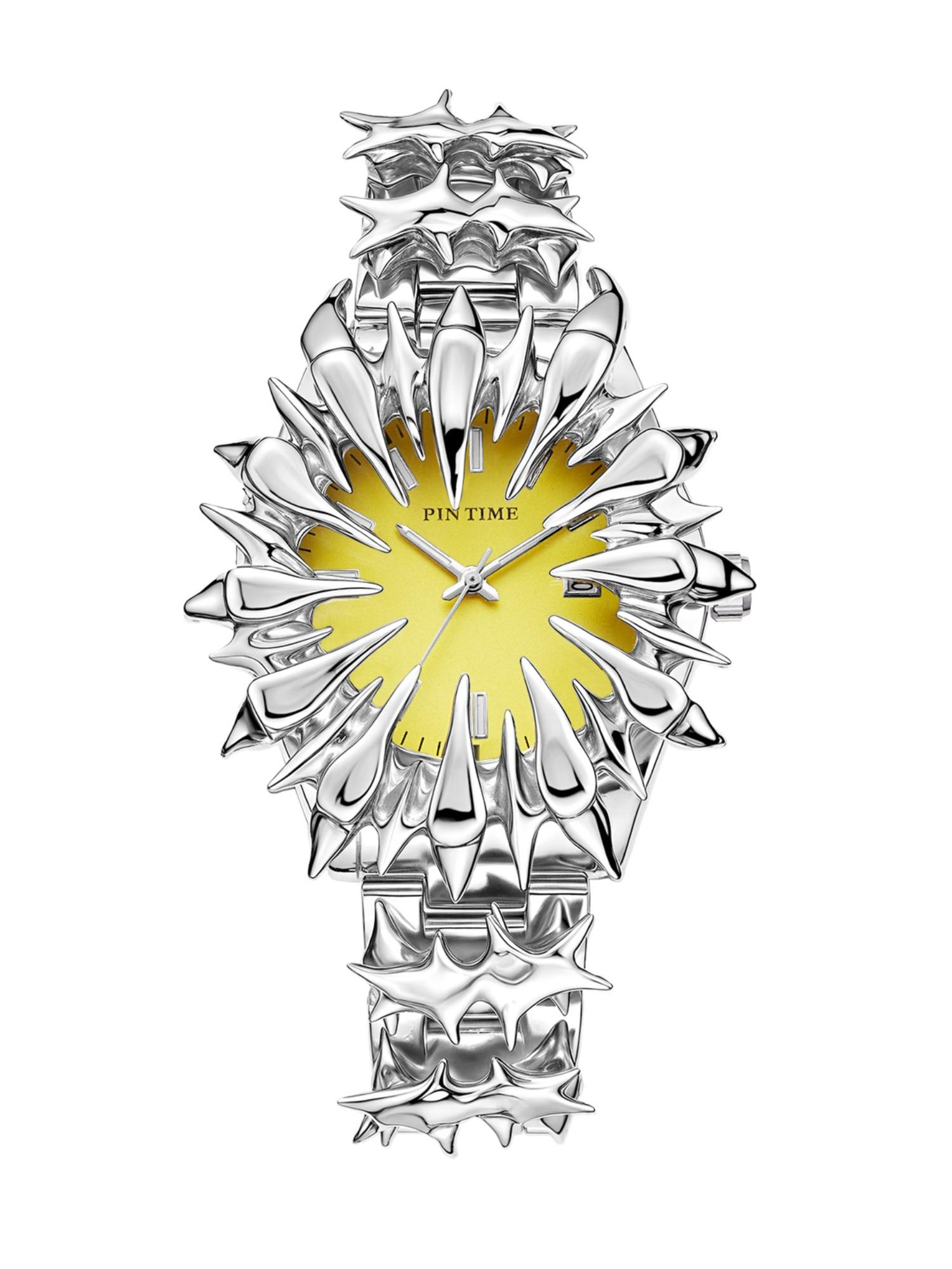 Handmade Quartz Analog Watch, Original European Style Vampire Dragon Scale Spike Design, Unisex Small Batch Wristwatch, Unique Jewelry Accessory