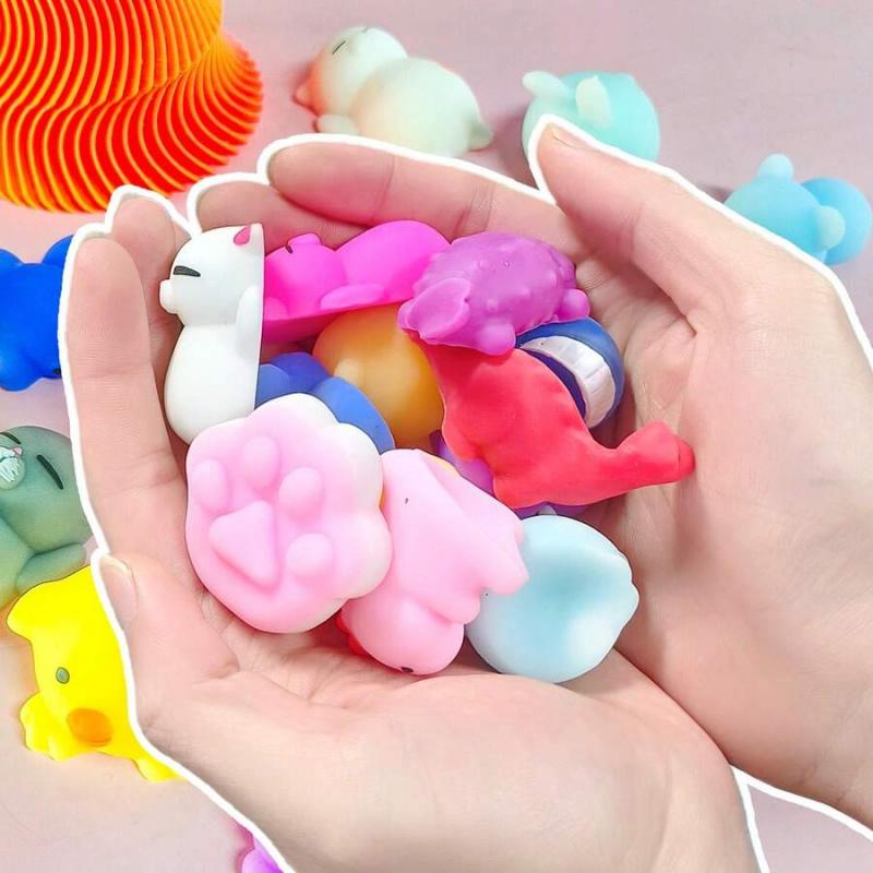 48pcs Mochi Squishy Toys, Mini Animal Squeeze Toys, Stress Relief Toys, Party Favor Bag Fillers, Birthday Party Gifts, Random Colors
