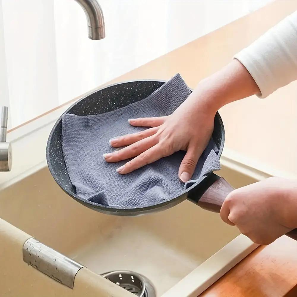 1 Roll/20pcs Reusable Microfiber Cleaning Wipes, Microfiber Cleaning Rags - High Absorbency, Durable & Machine Washable Kitchen Towels for Dishwashing, Countertops, Floors - Multi-Surface Household Cloths, Square Design