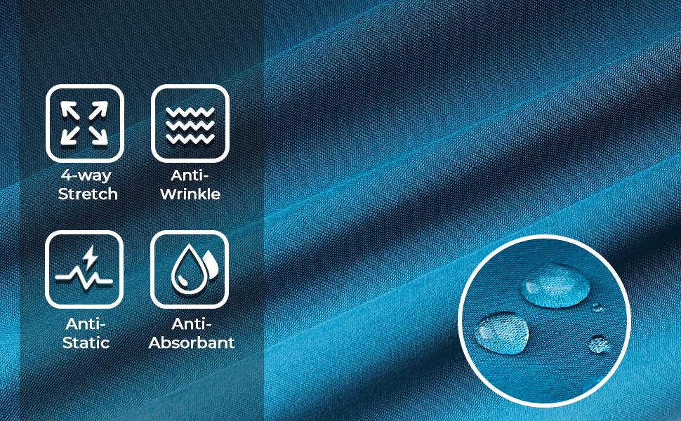 COZYFIT Men Scrubs Set - Luna Vital Set - Stretch V-Neck Scrub Top & Jogger Pant with 8 Pockets, Yoga Waistband, Anti-Wrinkle Scrubs for Men SpringStatements