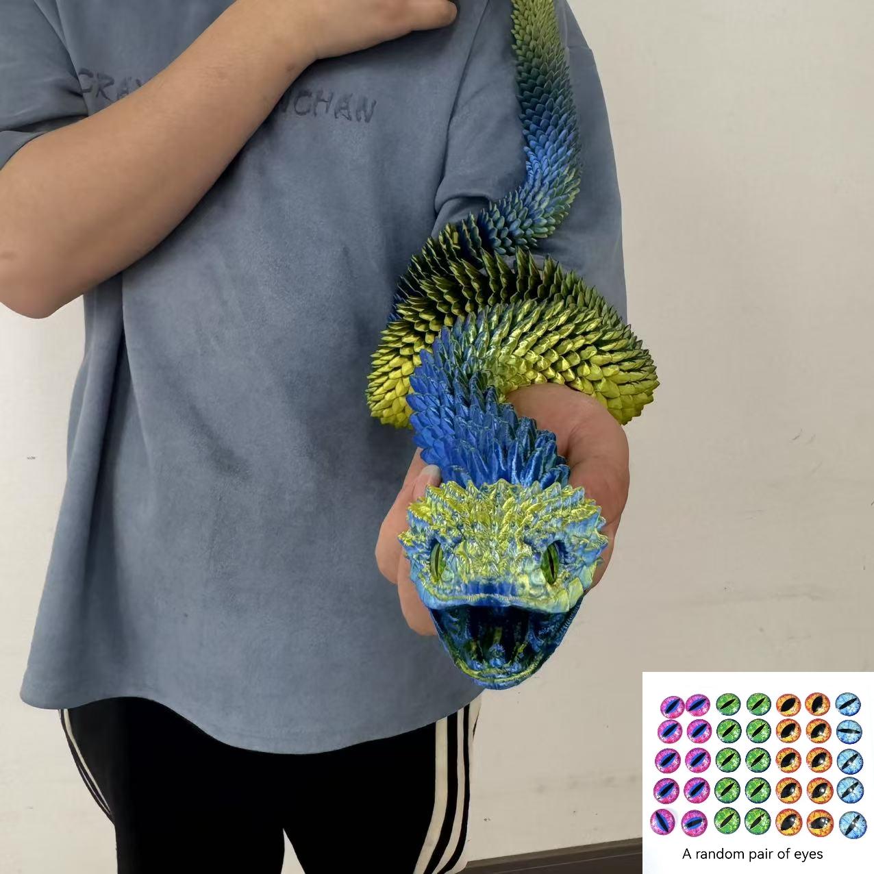 3D Printed Python Model 110cm/43.31inch, Creative Snake Decoration with Realistic Eyes, Home Decor, Creative Modern Decoration, Indoor Outdoor Use, Lifelike Design, Interior Decoration Accessories