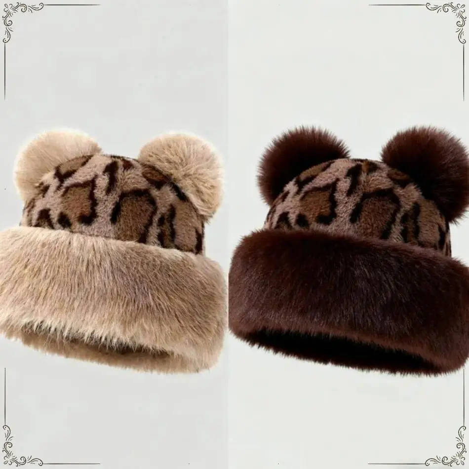 2026 New Unisex Retro Mongolian Style Plush Fur Beanie Hat, Soft Warm Adjustable One Size Winter Headwear, Elegant Cold Weather Accessory Suitable For Autumn Outdoor Travel And Low Temperature Sports Activities