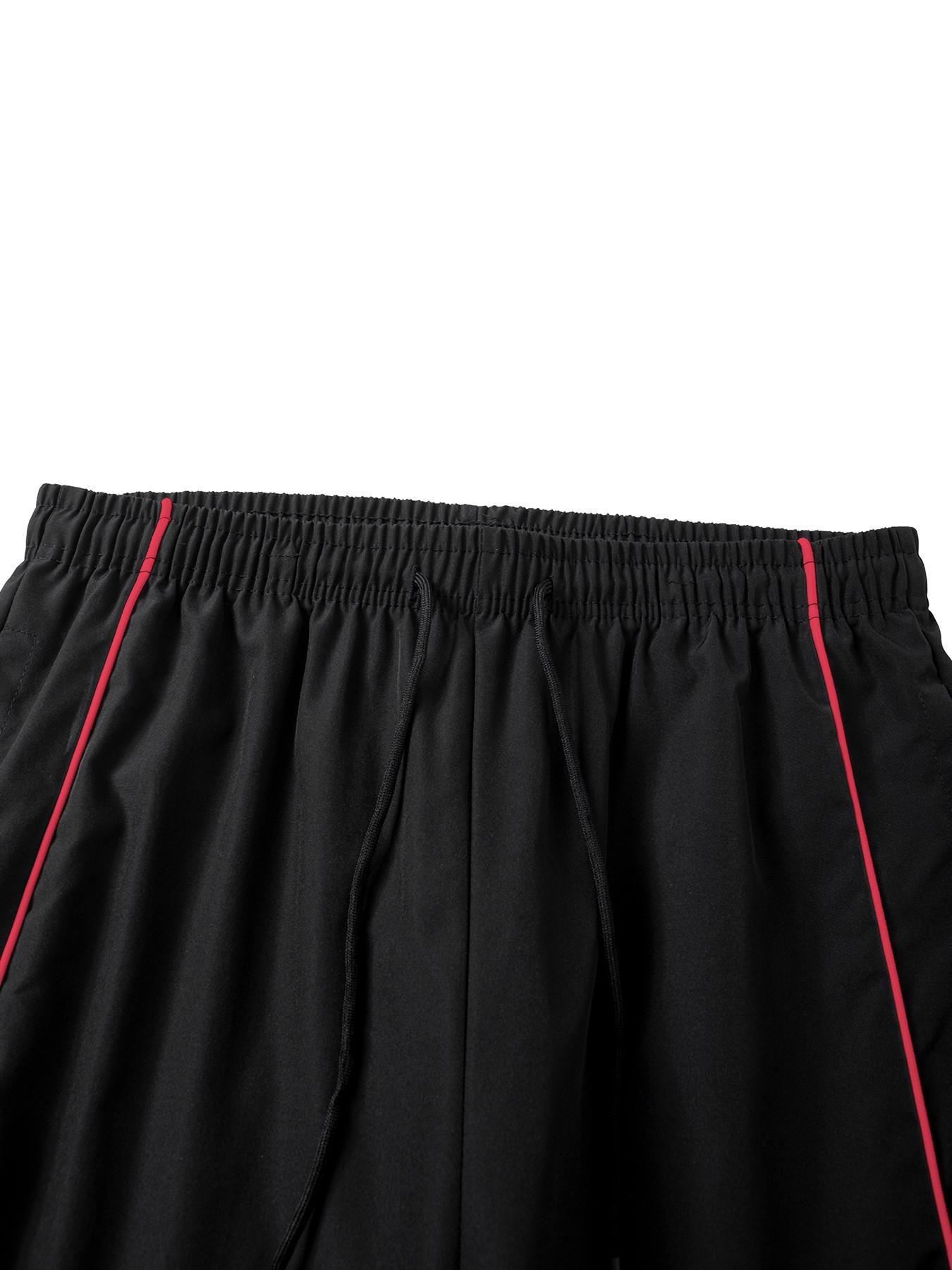 Vintage Streetwear Men Side Stripe Track Pants Drawstring Elastic Waist Adjustable Hem Minimalist Wink Smiley Face Graphic Print Daily Casual Sport Trousers