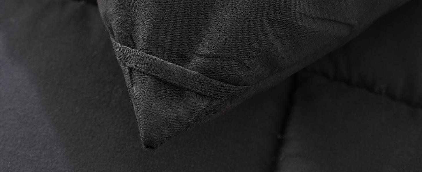 DOWNCOOL 3 PCS Comforter Set(only 2pcs for Twin size) -All Season Soft Bed Set-Down Alternative Comforter with pillowcase, Summer Turn Up,  High Quality Quilting Design Box Stitching Technology